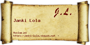 Janki Lola névjegykártya